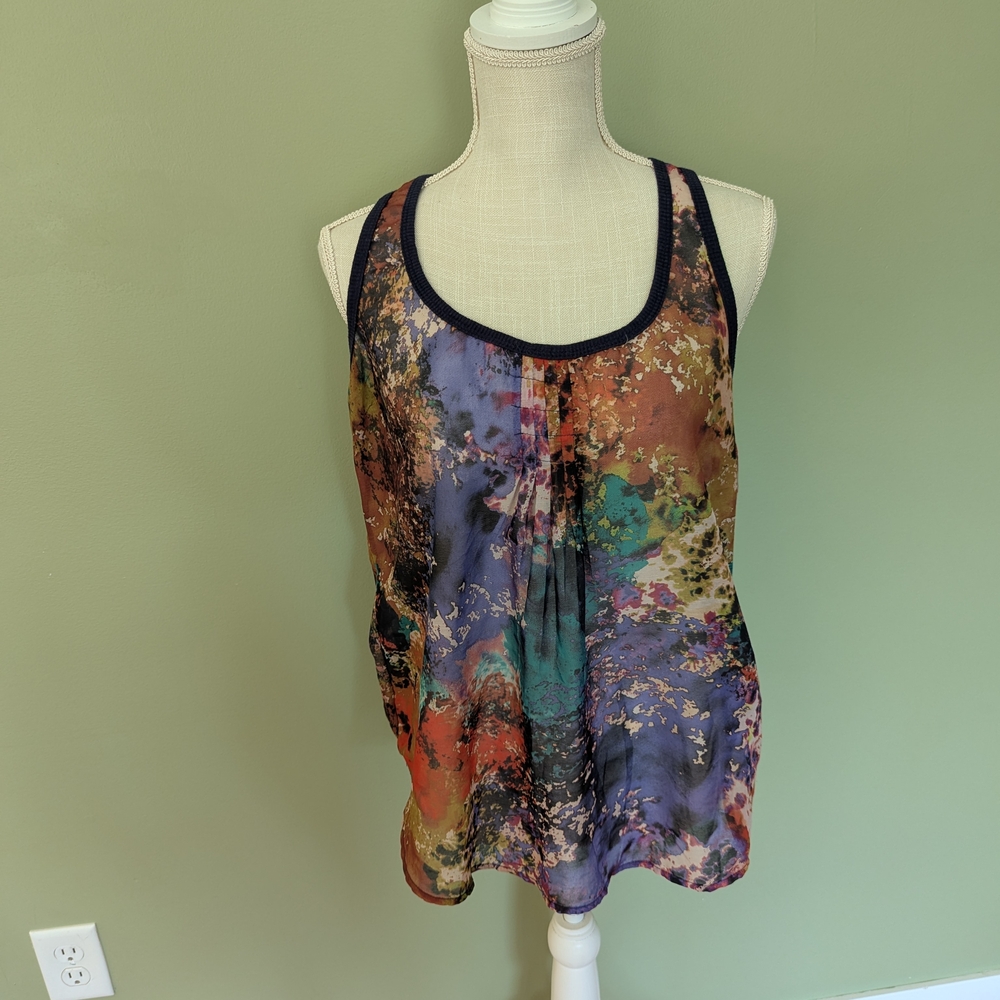 Xhilaration Multicolor Abstract Tank Top
